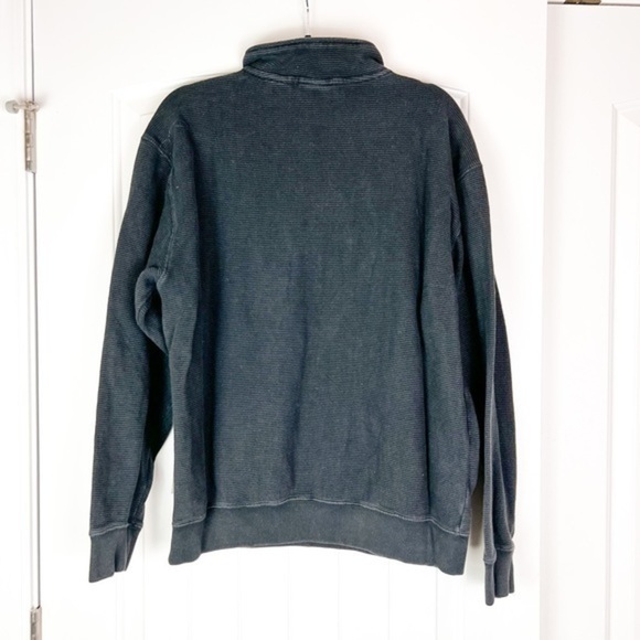 Wolverine Quarter Zip Sweatshirt mens size large black ribbed 100% cotton - Picture 6 of 8